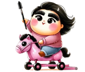 me on a pink pony at a club, holding my 7B in the air ;)