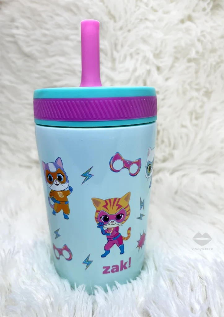 Zak Designs stainless steel Super Kitties sippy cup